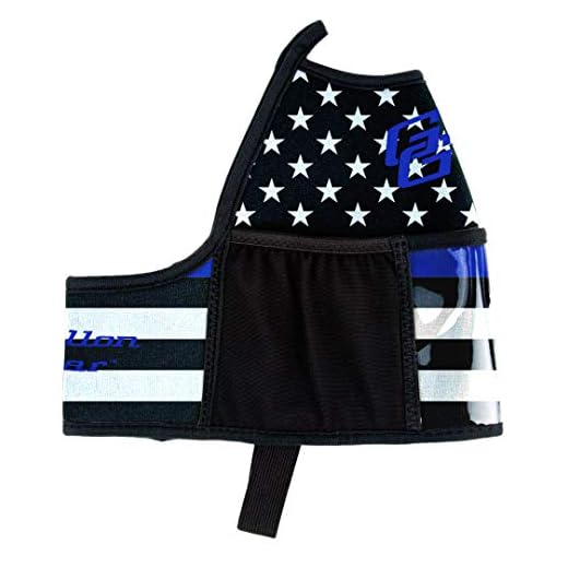 Gallon Gear 1 Gallon Fitness Hydration Cover | Neoprene Insulated Cooling & Portable Gym Water Bottle Carrier | CASE with Storage Pockets (Thin Blue LINE)