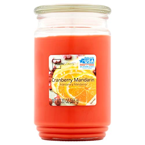 Mainstay Candle Cranberry Manderin Medium Jar Candle