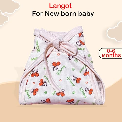 Image of MOM & SON Newborn Baby Cotton Nappy Langot for Boys & Girls | Soft Reusable Cloth Diaper with Tie Knot |Adjustable Washable & Reusable diaper | Unisex Infant Underwear | baby essentials Breathable Skin-Friendly Nappy - 0-6 Months