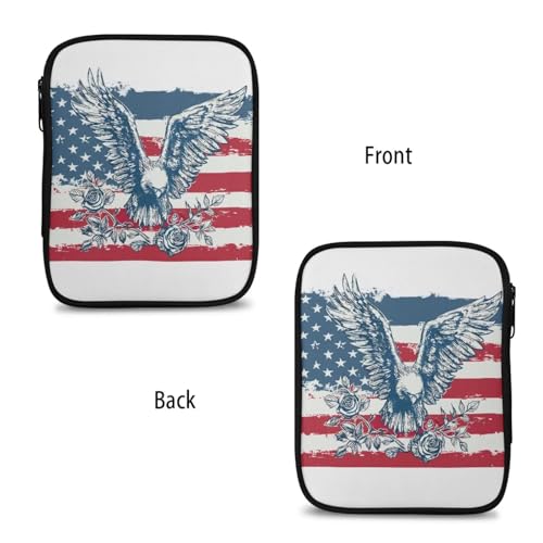 Image of Vanideaoty Eagle Crochet Hook Case Lightweight Rose Crochet Organizers and Storage Soft Easy to Clean Outdoors Home Independence Day Gifts