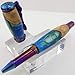 Handmade Ocean Life style rollerball pen. Maple acrylic hybrid with blue, white and green resin. Blue titanium trim. Postable cap. Mermaid pen clip and seashell band. Black ink.
