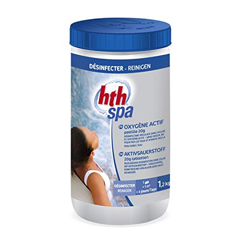 Alice's Garden Désinfectant en pastilles à l'oxygène Actif HTH. Traitement et Entretien de l'eau du Spa Cover