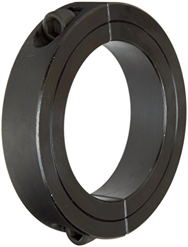 Climax Metals Metal 2C-112 Steel Two-Piece Clamping Collar, Black Oxide Plating, 1-1/8 inches Bore Size, 1-7/8 inches OD, With 1/4-28 x 3/4 Set Screw - PACK OF 4