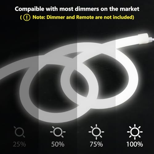 Tira de LED Neon 3.28 ft 6500K Luz Blanca Flexible IP65 miniatura 7