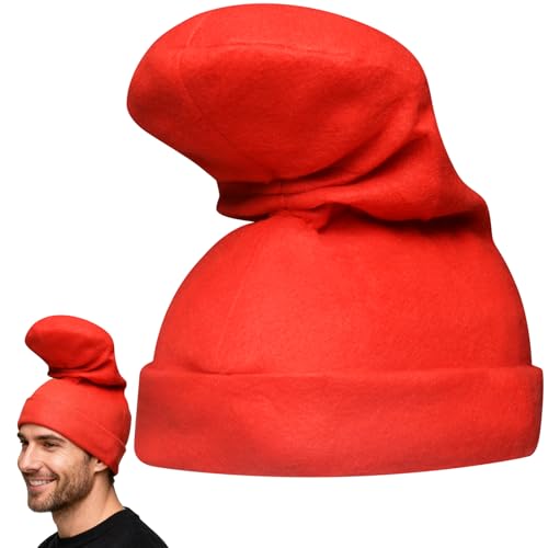 Kinyazre Red Elf Hat Costume for Halloween Gnome Cartoon Cosplay