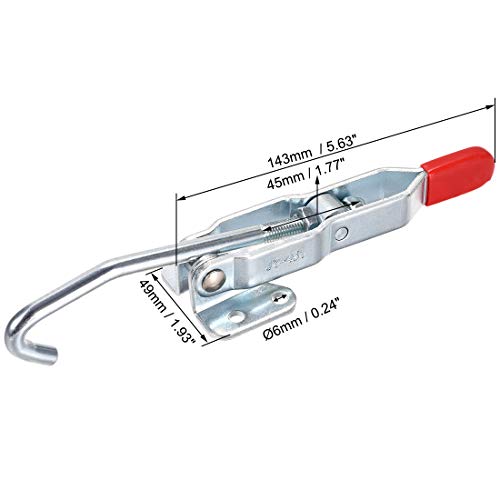 uxcell 375lbs Capacity Quick Holding Draw Latch Action Pull J Hook Toggle Clamp, 2 Pcs