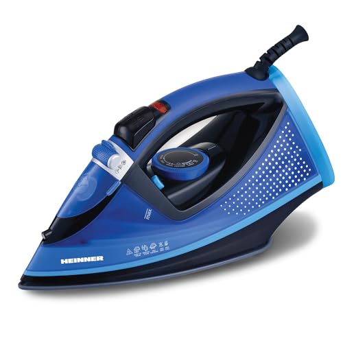 HEINNER HSI-2400LT Dampfbügeleisen - 2400W Hochleistungs-Dampf- & Trockenbügeleisen mit Anti-Tropf-, Anti-Kalk-, Selbstreinigungssystem, Blaues Finish, 3 Jahre Garantie