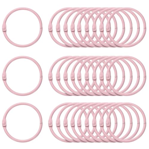 Anneaux de reliure métalliques 3,8 cm HARFINGTON roses pour fiches et carnets x50