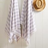 The Good Earth 4er-Pack übergroßes türkisches Strandtuch-Set aus 100 % Baumwolle, luxuriöse türkische Strandtücher, 88,9 x 198,1 cm, türkische Strandtücher, übergroß, entworfen in den USA, Ancara,