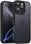 JETech Matte Case for iPhone 16 Pro 6.3-Inch, Shockproof Military Grade Drop Protection, Frosted Translucent Back Phone Cover, Anti-Fingerprint (Black)