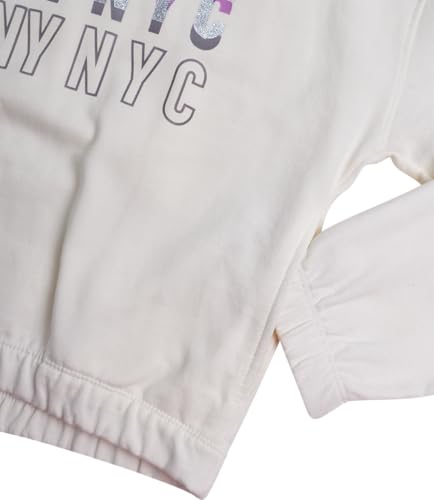Image of DKNY Girls Sweatpants Set - 2 Piece Active Fleece Girls Sweatshirt and Jogger Youth Kids Sweatpants Matching Set (4-16)