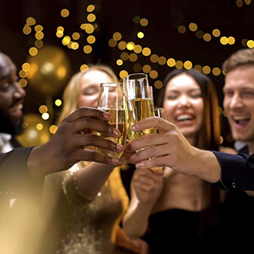 Bravario Unbreakable Glasses Bundle | 4 Whiskey, 4 Champagne | Shatterproof 100% Tritan Plastic | Dishwasher-Safe | Bpa-Free | Awesome For Indoor & Outdoor, Gifts & Holidays #TOP7