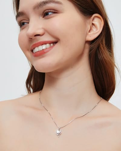 Moissanite Diamond Necklace for Women with Rose Gold Compact Mirror & Message Card, Gifts for Women/Wife/Girlfriend/Soulmate, Sterling Silver Necklace, Best Jewelry Gift for Her2