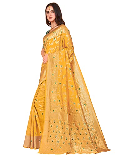 Image of Glory Sarees Women's Banarasi Silk Saree With Blouse Piece (Kara164 Parent)