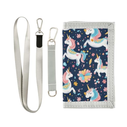 Wusikd Fairytale Unicorn Kids Wallet for Boys Girls Toddler Trifold Wallet Novelty Wallet for Teens Women Men