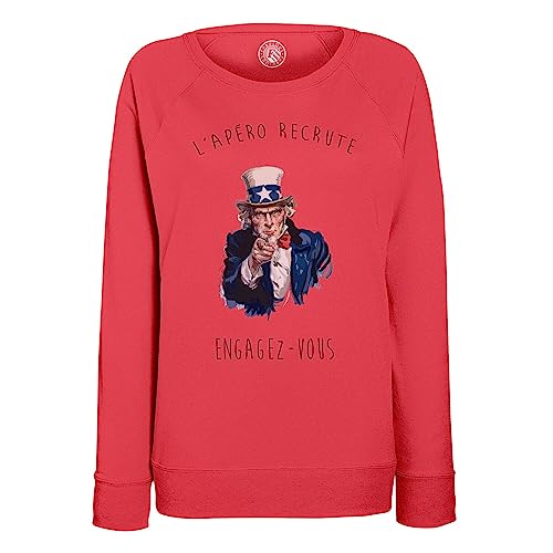 Sweatshirt femme l'apéro recrute pour briser la glace en soirée avec humour