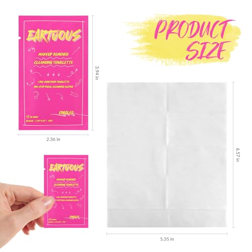 ECOPPEAL Biodegradable Bamboo Makeup Remover Wipes – Gentle, Alcohol-Free & Fragrance-Free Formula with Plant Extracts, Individually Wrapped for Sensitive Skin (Pack of 40)