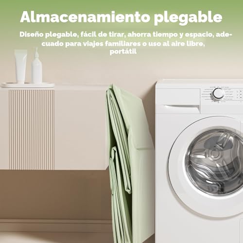 Miniatura 6 de Bañera De Bebé Plegable, La Bañera De Bebé Plegable Con Desagüe Y Pies De Soporte, Para Niños Pequeños Con 5 Bolas, 2 Patos, Antideslizante Bebés Para Niños De 0 A 5 Años Ducha Portátil Verde