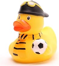 Duckshop I Bath Duck Football Fan Black/Yellow I Squeaky Duck I L: 8 cm I Squeaky Duckle I Gift for Dortmund Fans I Present Collectors