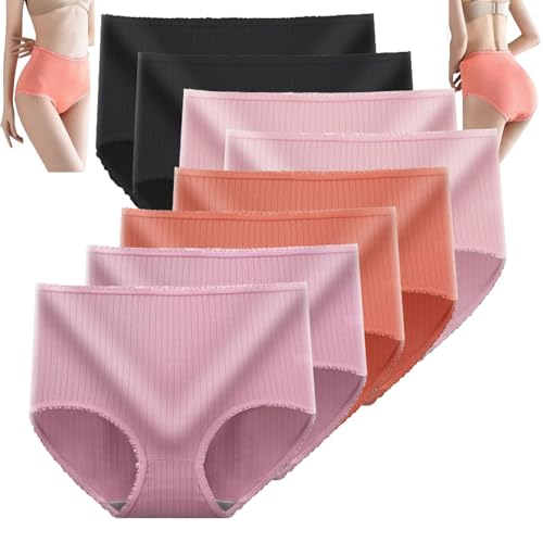 ALACEG Lot de 8 Culottes Anti-Fuite Taille Haute améliorées, Culottes Vicsecrets Absorbant l'humidité, Slips Grande Taille (8 PCS-G,L)