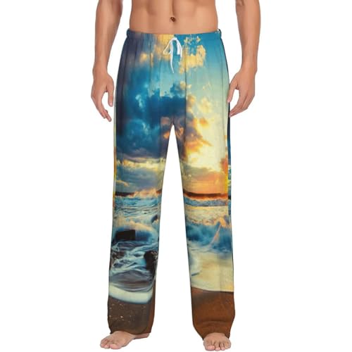 Pantalon de pyjama homme imprimé coucher de soleil, le cadeau cocooning idéal