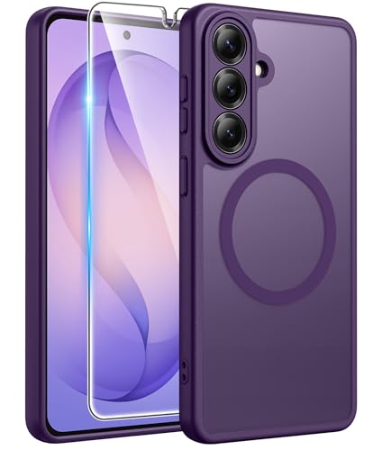 Image of FNTCASE for Samsung Galaxy S26+ Plus Case: [Fit for Magsafe] [Full Camera Protection + Screen Protector] Translucent Matte Military Grade - Shockproof Protective Phone Cover for S26 Plus - Deep Purple