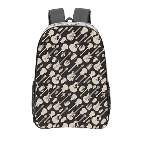 Grand sac à dos transparent guitare idéal pour le campus et les trajets de bureau