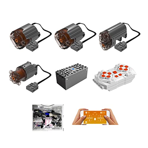 Rambly Power Function - Kit de potencia motorizada compatible con Lego 42083 Bugatti Chiron, 2 motores XL, 1 motor L, 1 batería de litio, 1 servomotor, 1 mando a distancia, 1 kit de conversión