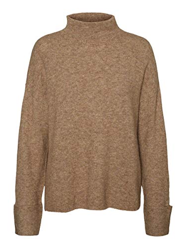 Vero Moda VMPLAZA LS Highneck Blouse GA Boo Suter Pulver, Sepia Tint/Detail:Melange,...