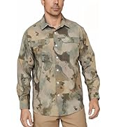 PIQIDIG Men's Long Sleeve Sun Protection Shirts UPF 50+ Quick Dry Button Down Shirts Hiking Fishi...