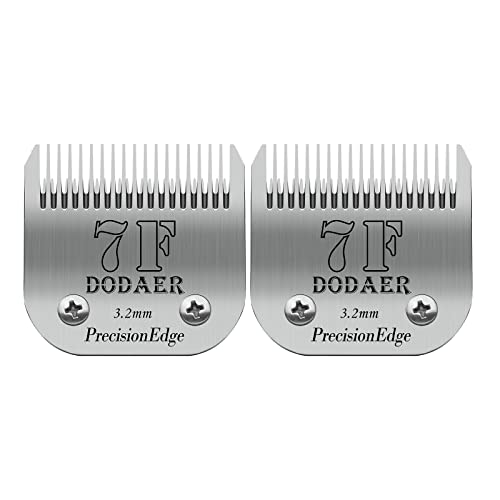 Lame de changement de fente de chien,compatibles avec Andis,Oster A5,Wahl KM Series,taille 7F 1/8" (3,2 mm) Longueur de coupe,2 unité Cover