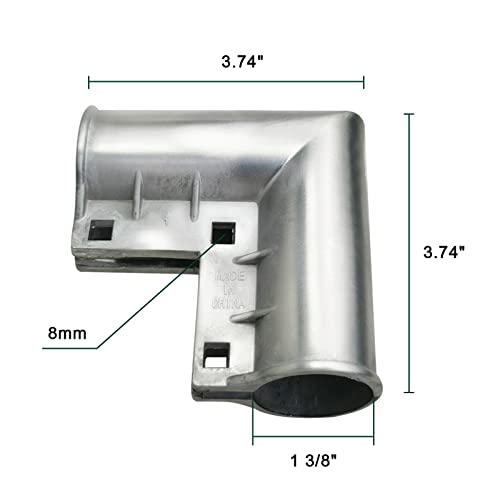 Quantfire Aluminum Chain Link Fence Gate Corner, Gate Elbow For 1-3/8" X 1-3/8" Outdoor Diameter Pipe, Pressed Gate Corner Include Bolts, 4 Packs #TOP2