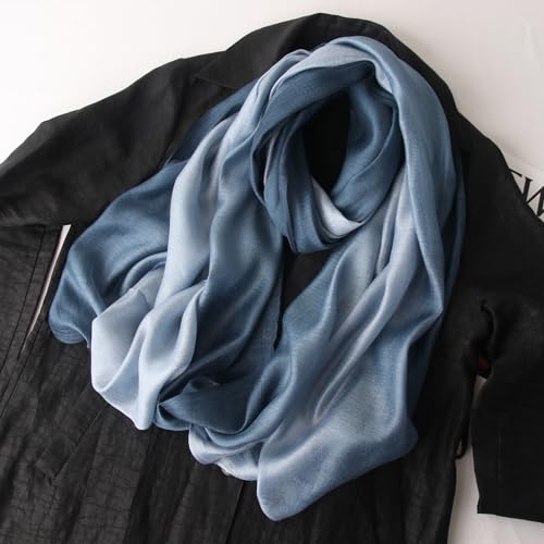 Cotton Silk Scarf Long Lightweight Scarf Elegant Soft Scarf Wraps Color Shade Scarves for Women2
