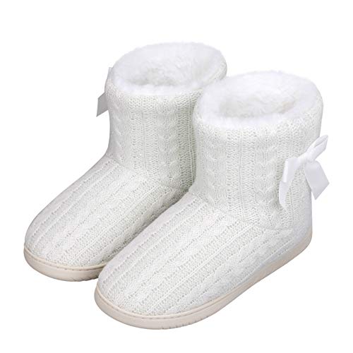 Women Bootie Slippers Comfy Snow Boots Hiking Ankle Bootie Lady House Slippers Socks Dorm Slippers Novelty Bed Winter Warm Slipper Boots Non Slip Indoor Bedroom Slippers Faux Fur Boots Xmas Gifts