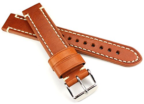 Bracelet en cuir Catalonia 18mm rétro marron clair pour remplacer un bracelet usé