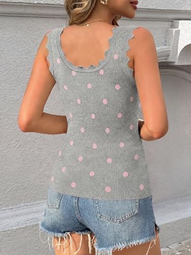 Image of Saodimallsu Womens Ribbed Knit Tank Top Summer Sleeveless Square Neck Casual Basic Slimming Sweater Vest Tops