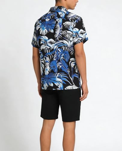 Image of Cromoncent Matching Hawaiian Outfits for Family, Dad and Son Matching Luau Beach Tropical Shirts Mommy Daughter Tropical Sets