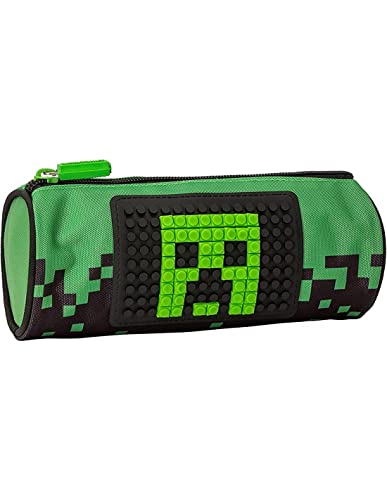 Estuche Tombolino Compatible con Minecraft Verde + llavero juego cubo y bolígrafo multicolor...