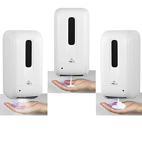 3 Sets of Automatic Hand Sanitizer Dispenser - Touchless Auto Sensor Sanitizing Dispenser Station Kit , Refillable 40oz/1200ml Bottle - Drip Catcher, 3 Kinds of Pump Nozzle Included