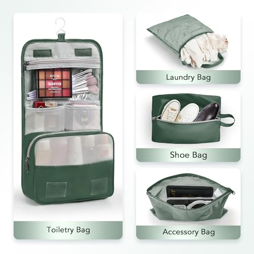 10 Set Compression Packing Cubes for Travel Essentials,Compressible Expandable Packing Cubes for Suitcase,OlarHike Luggage Organizer Bags for Travel,Handy Helper for Organizing Clothes(Dark Green) - Image 6