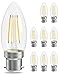 Price comparison product image QNINE 8-Pack Warm White Candle Bulbs Bayonet, 4W (40W Equivalent), 400lm, LED Filament Bulb, 2700K, Non-Dimmable