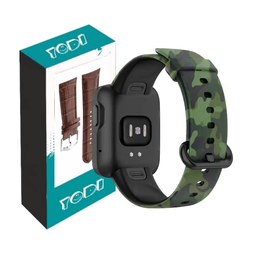 Image of YODI Soft Silicone With Metal Buckal Classic Strap Bands for Redmi Watch 2 Lite /Redmi GPS Smart Watch Only, Comfort and Flexible Straps for Men Women and Kids (Army Green)