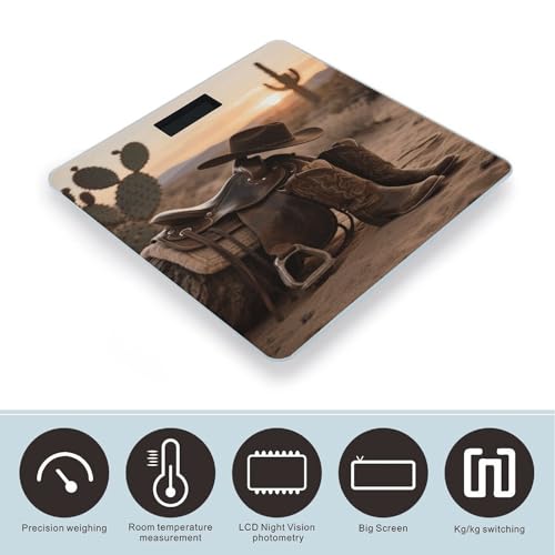 Báscula digital de baño estilo Cowboy Hat and Boot miniatura 3