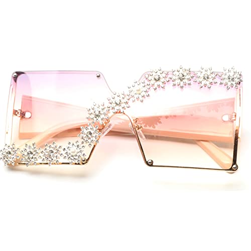 Image of mincl /Oversized Shield Sunglasses Woman 2019 Fashion Luxury Shades UV400 Vintage Flat Top Futuristic Sunglasses