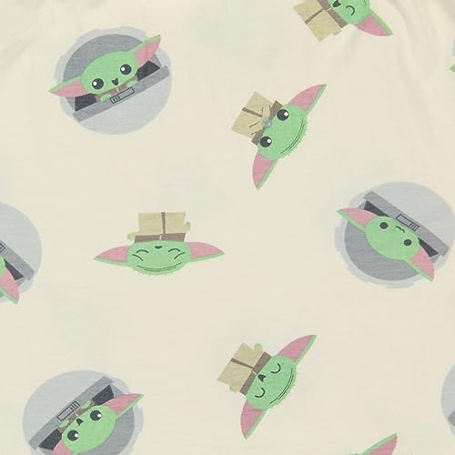 Star Wars Toddler Girls' The Mandalorian Baby Yoda Creme Short Sleeve Dress3
