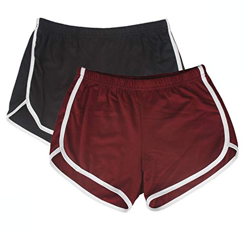 Yoga Gym Sport Shorts Workout Running Short Pants for Women No Drawstring Solid Color Dolphin Shorts