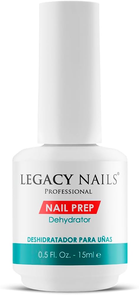 Legacy Nails Nail Prep Dehydrator 0.5oz - Dehydrates natural nail plate - Reduces product lifting - Increases strong foundation - Removes oil, moisture and keratin from natural nail.