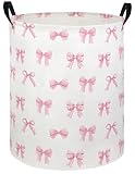 LATOGHIVE Baby Laundry Hamper kids laundry Basket Waterproof Laundry Bag for Bedroom Toy Clothes Organizer Room Décor(Bowknot)