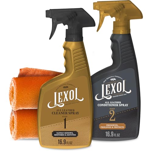 Lexol Foaming All Leather Cleaner and Conditioner Kit for Car