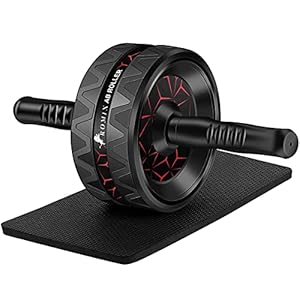 Premium Ab Roller Exercise Wheel. Extra Thick Non-Slip Knee Mat, Abdominal Exercise Equipment Workout Trainer Machine for Men Women Abs Core Rollout Body Fitness Muscle Strength Training Home Gym